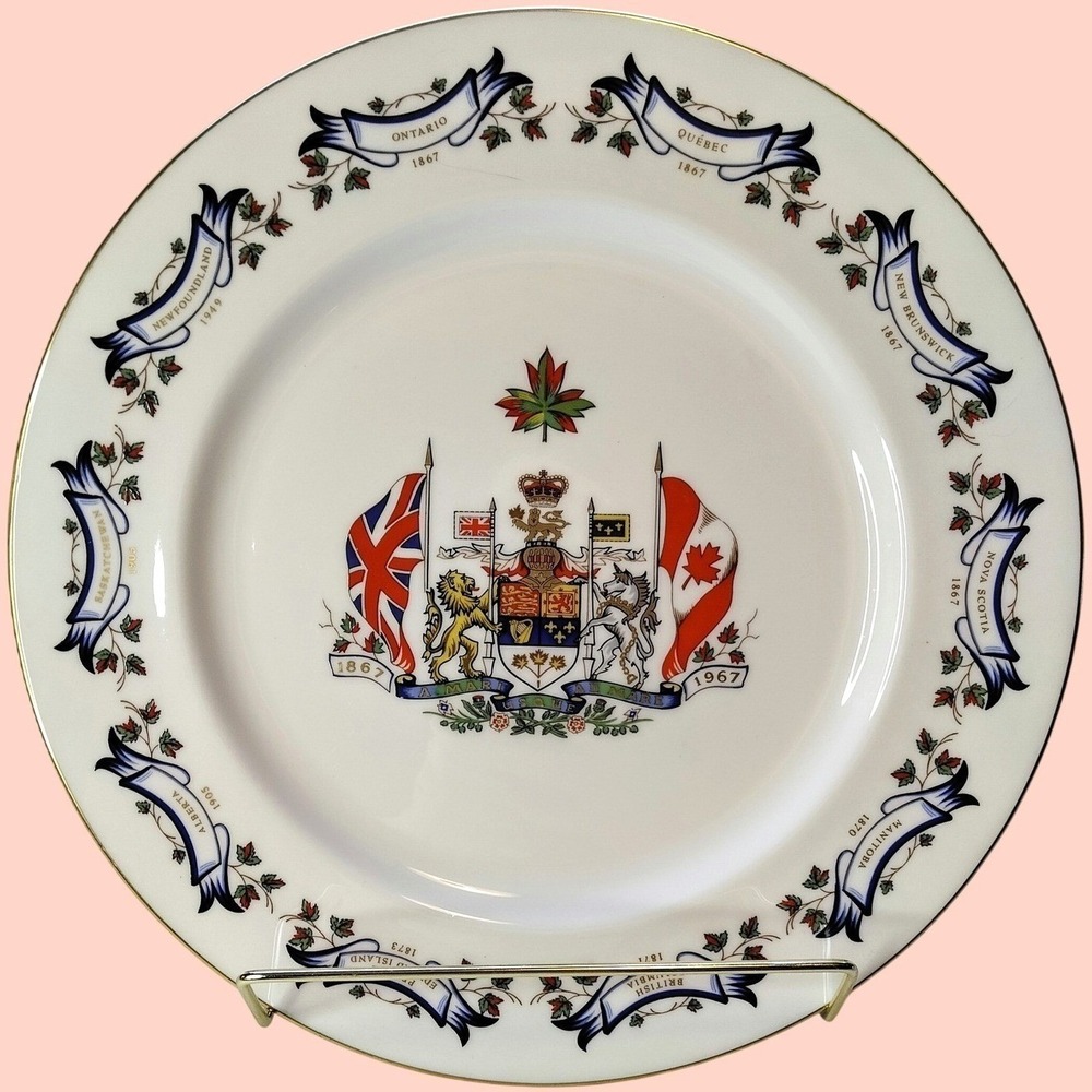 Aynsley England Bone China 1967 Centennial of Canadian Confederation Plate 10"